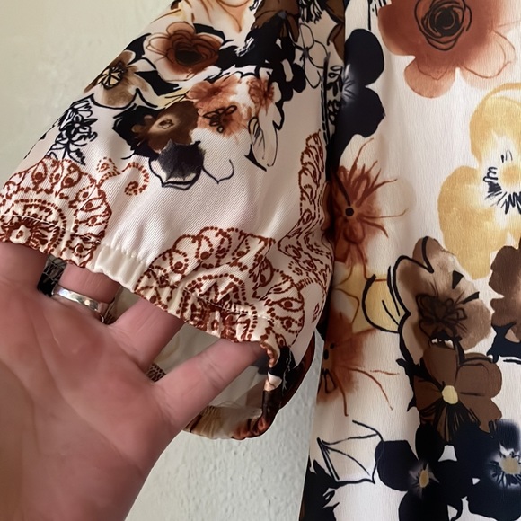 Vintage Blair floral short sleeve blouse with lace detail - Picture 3 of 6